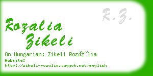rozalia zikeli business card
